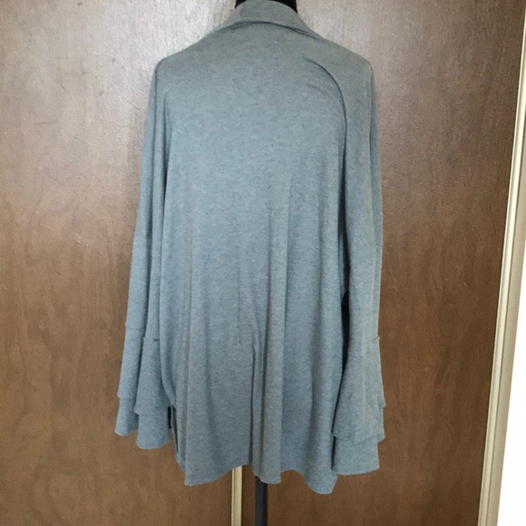 Le Lis open ribbed jersey bell sleeve cardigan - Picture 4 of 5